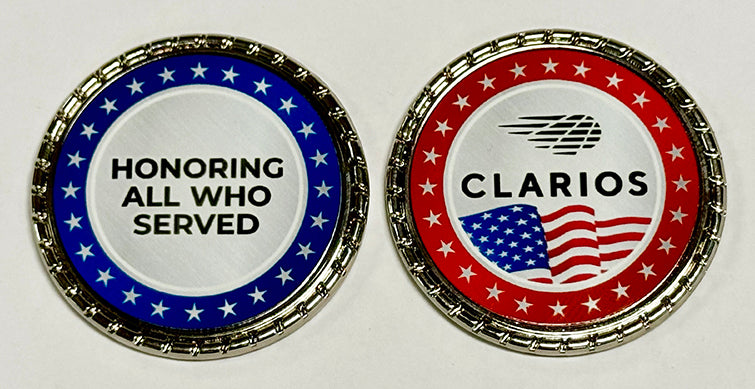 1.75&quot; Custom Metal Challenge Coins - Clarios Veterans Day