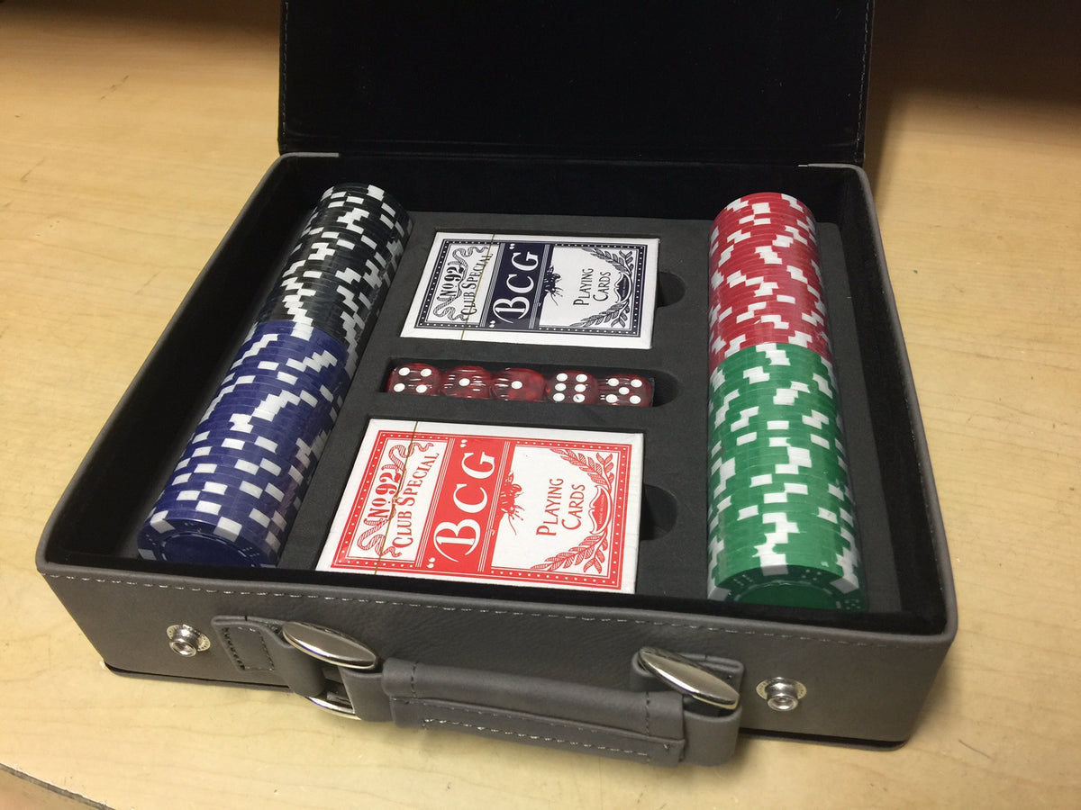 Poker Chip Set with Custom Laser Engraved Case
