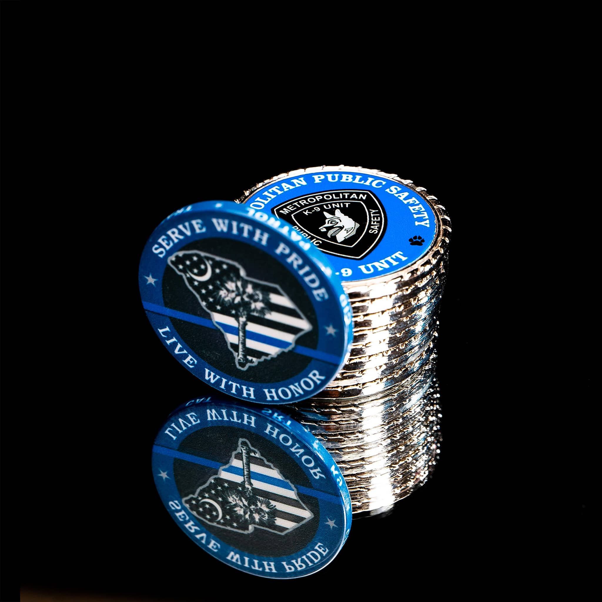 Custom Metal Challenge Coins | Silver Rope Border | 1.75