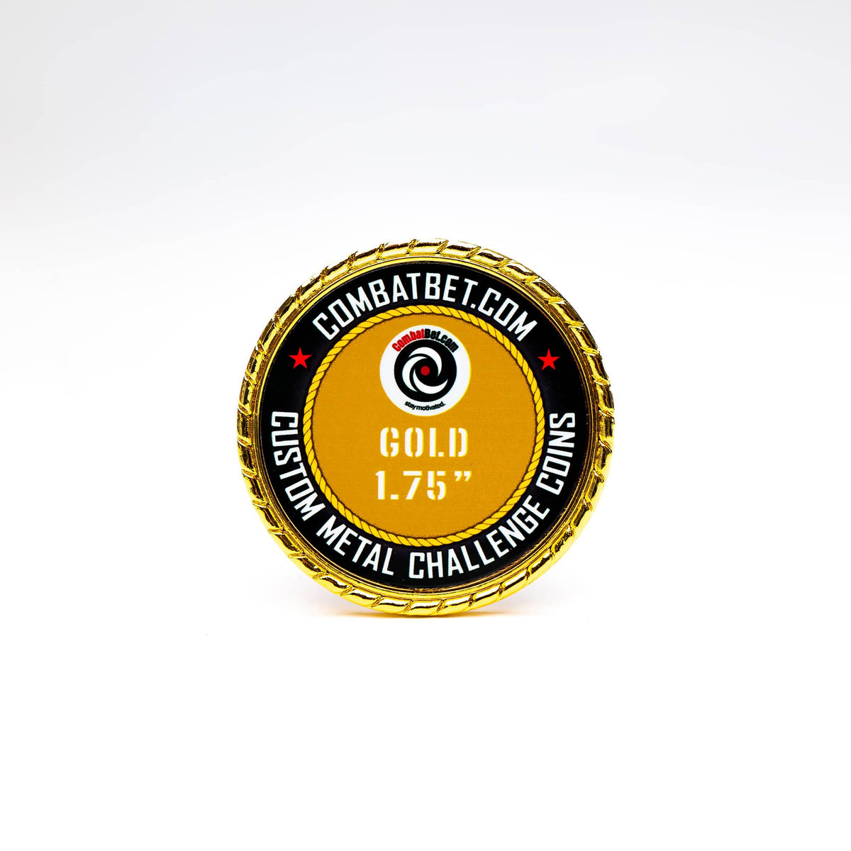 1.75&quot; Custom Metal Challenge Coins Gold Rope Border